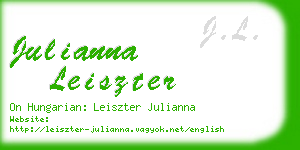 julianna leiszter business card